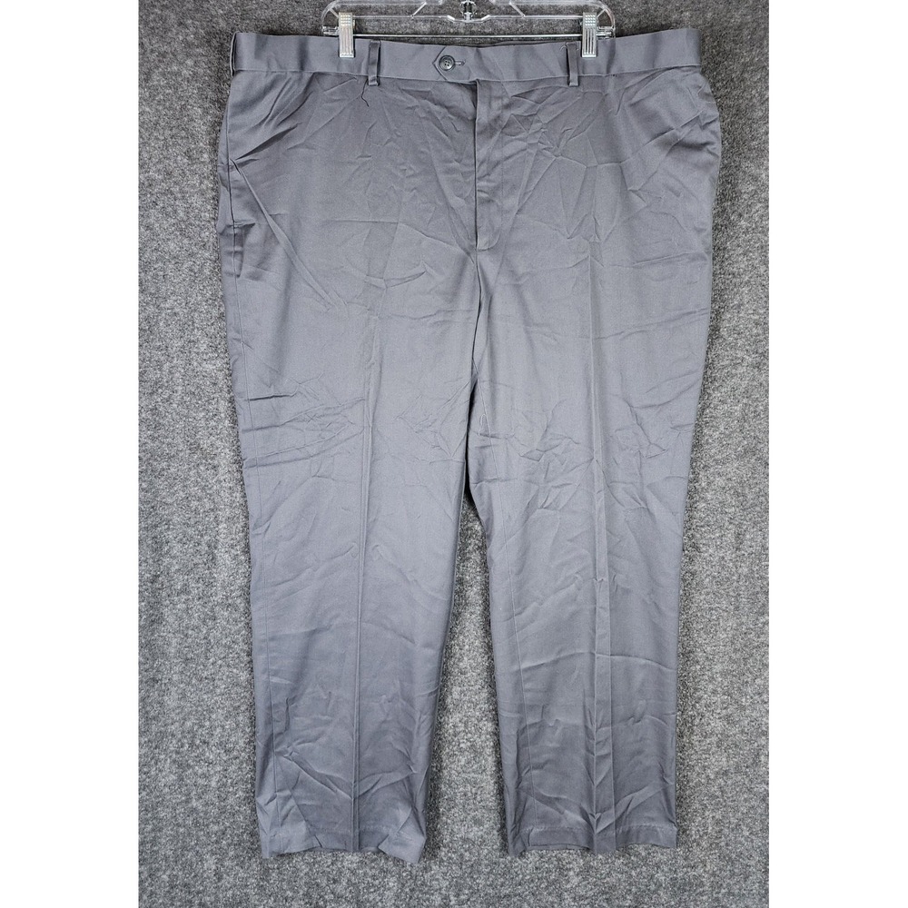 Perry Ellis Dress Pants Mens 44x30 Portfolio Gray Flat Front Stretch EUC